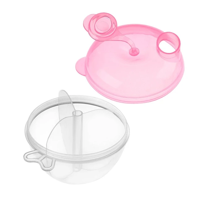 Alt view image 4 of 6 - Accmor Baby Formula Dispenser for On-the-Go Feedings, Three-Compartment Non-Spill Formula Container to Go, Snack Milk Powder Dispenser for Traveling with Infant Toddler, Pink