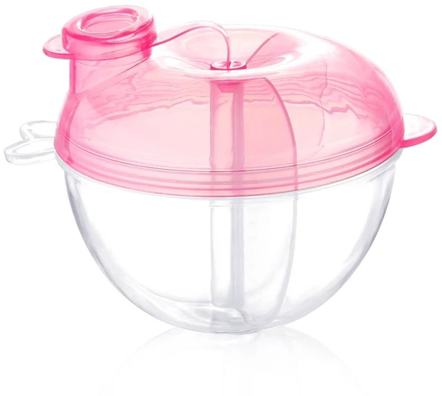 Main image of Accmor Baby Formula Dispenser for On-the-Go Feedings, Three-Compartment Non-Spill Formula Container to Go, Snack Milk Powder Dispenser for Traveling with Infant Toddler, Pink