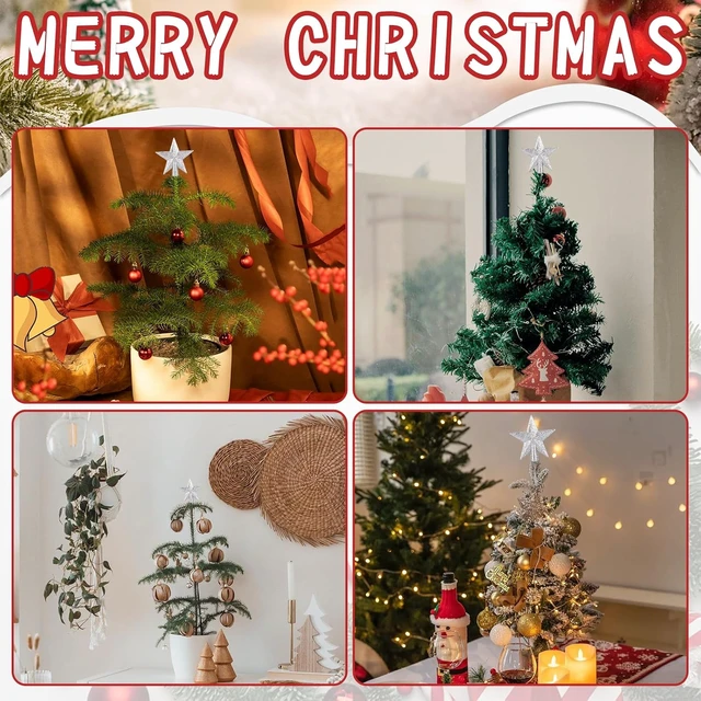 Alt view image 6 of 6 - Silver Small Christmas Tree Star Topper Mini Star for Christmas Small Tree Tiny Miniature Xmas Tree Topper for 2 3 ft Tree Ornaments Decorative 2.36 Inch