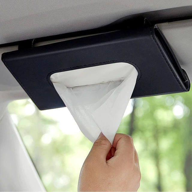 Main image of Car Tissue Holder, Upgraded Hanging Tissue Holder for Car (Black)