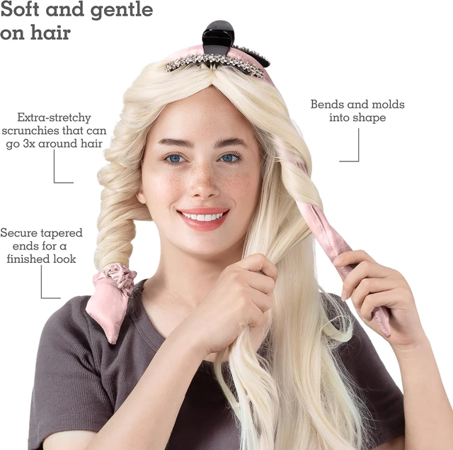 Alt view image 4 of 6 - Brook + Bay Heatless Hair Curler-Overnight Heatless Curls, Heatless Curling Rod for Short & Long Hair & Headband Hair Curlers to Sleep in - Pale Rose