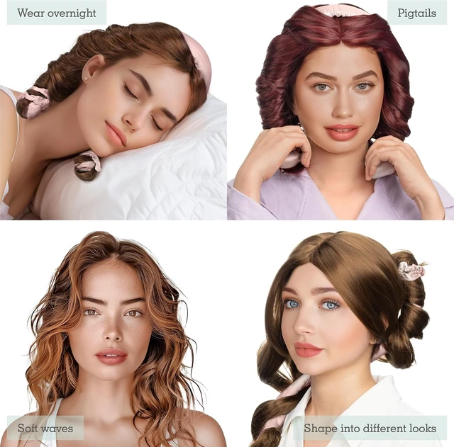 Alt view image 5 of 6 - Brook + Bay Heatless Hair Curler-Overnight Heatless Curls, Heatless Curling Rod for Short & Long Hair & Headband Hair Curlers to Sleep in - Pale Rose