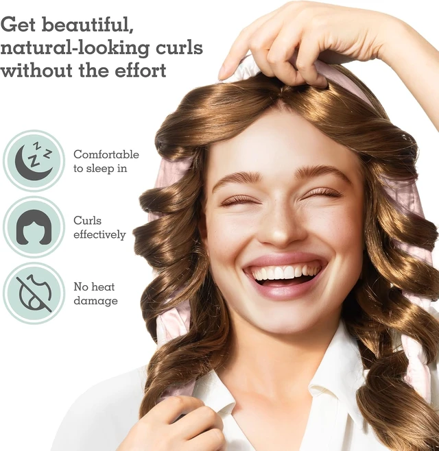 Alt view image 6 of 6 - Brook + Bay Heatless Hair Curler-Overnight Heatless Curls, Heatless Curling Rod for Short & Long Hair & Headband Hair Curlers to Sleep in - Pale Rose
