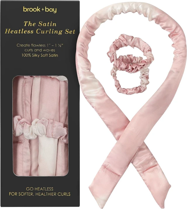Main image of Brook + Bay Heatless Hair Curler-Overnight Heatless Curls, Heatless Curling Rod for Short & Long Hair & Headband Hair Curlers to Sleep in - Pale Rose