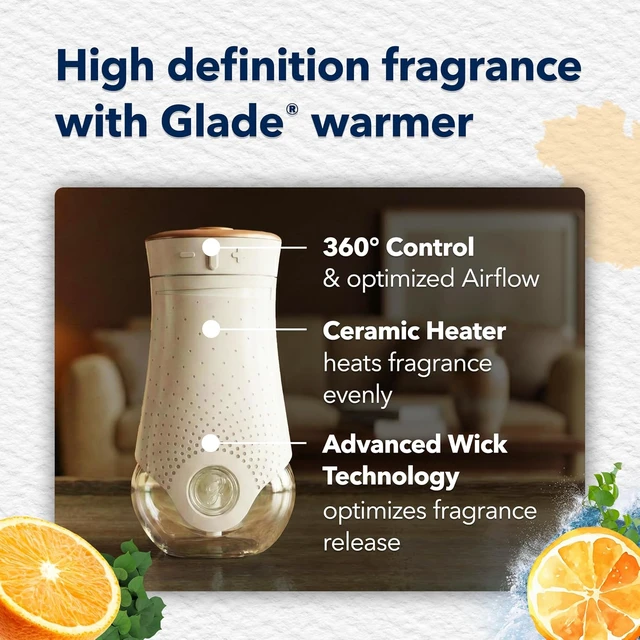 Alt view image 2 of 6 - Glade PlugIns Refills Air Freshener Starter Kit, Scented Oil for Home and Bathroom, Coastal Sunshine Citrus, 0.67 Fl Oz, 1 Warmer + 1 Refill