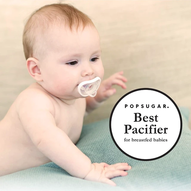 Alt view image 6 of 7 - Nanobebe Baby Pacifiers 0-3 Month - Orthodontic, Curves Comfortably with Face Contour, Award Winning for Breastfeeding Babies, 100% Silicone, Perfect Baby Registry Gift 2pk,Grey