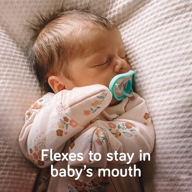 Alt view image 4 of 7 - Nanobebe Baby Pacifiers 0-3 Month - Orthodontic, Curves Comfortably with Face Contour, Award Winning for Breastfeeding Babies, 100% Silicone, Perfect Baby Registry Gift 2pk,Grey