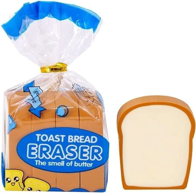 Main image of Kawaii Toast Bread Eraser, Cute Pencil Eraser Stationery 3D Bread Eraser Cartoon Pencil Eraser Sketching Tools Drafting Supply for Kid Painters Artists Gift
