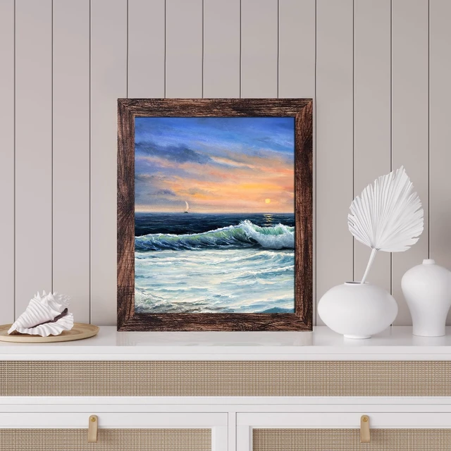 Alt view image 2 of 7 - LUCKYLIFE 8x10 Picture Frame Brown for Wall Mounting or Tabletop Display, 2 Pack