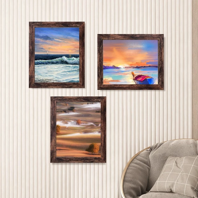Alt view image 4 of 7 - LUCKYLIFE 8x10 Picture Frame Brown for Wall Mounting or Tabletop Display, 2 Pack
