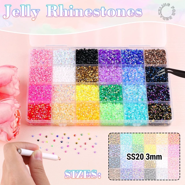 Alt view image 2 of 7 - BELLEBOOST 35000PCS Jelly Bedazzler Kit with Rhinestones, 3mm Flatback Gems for Bedazzling, Multicolor Bedazzle Kit with B7000 Jewelry Glue and Gem Picker Tool for DIY Diamond Art Books Nail Art