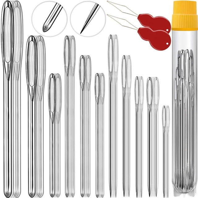Main image of 12Sizes Large Eye Hand Sewing Needles, Sharp Needles and Blunt Needles, Knitting Needles (36 Pack)
