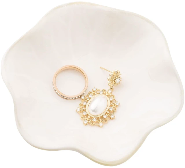 Main image of Ceramic Ring Dish, Jewelry Trinket Tray for Rings and Earrings