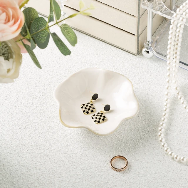 Alt view image 3 of 7 - Ceramic Ring Dish, Jewelry Trinket Tray for Rings and Earrings