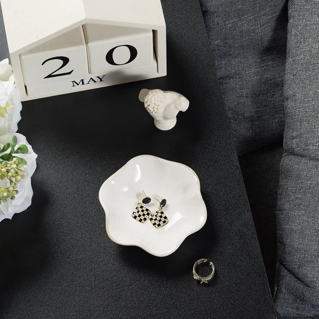 Alt view image 5 of 7 - Ceramic Ring Dish, Jewelry Trinket Tray for Rings and Earrings