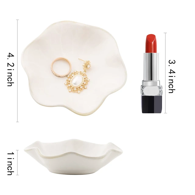 Alt view image 7 of 7 - Ceramic Ring Dish, Jewelry Trinket Tray for Rings and Earrings