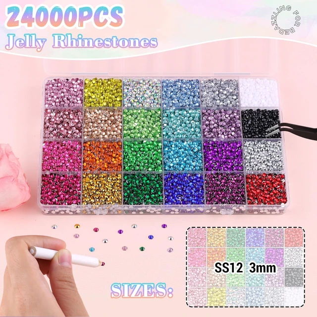 Alt view image 2 of 7 - BELLEBOOST 24000Pcs 3mm Resin Rhinestones Bedazzling Kit with Glue