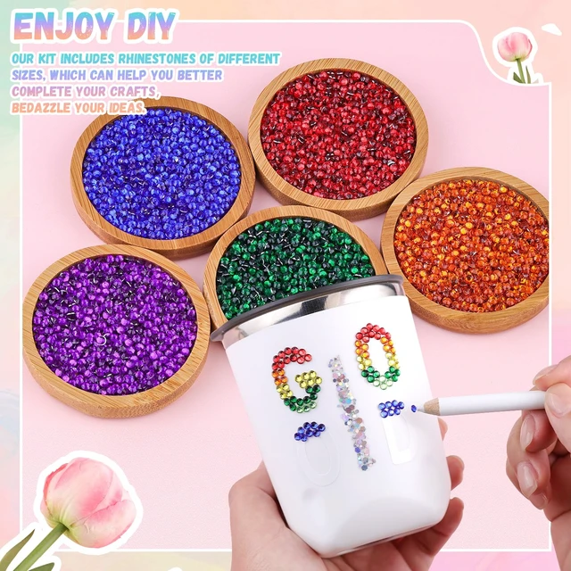 Alt view image 3 of 7 - BELLEBOOST 24000Pcs 3mm Resin Rhinestones Bedazzling Kit with Glue