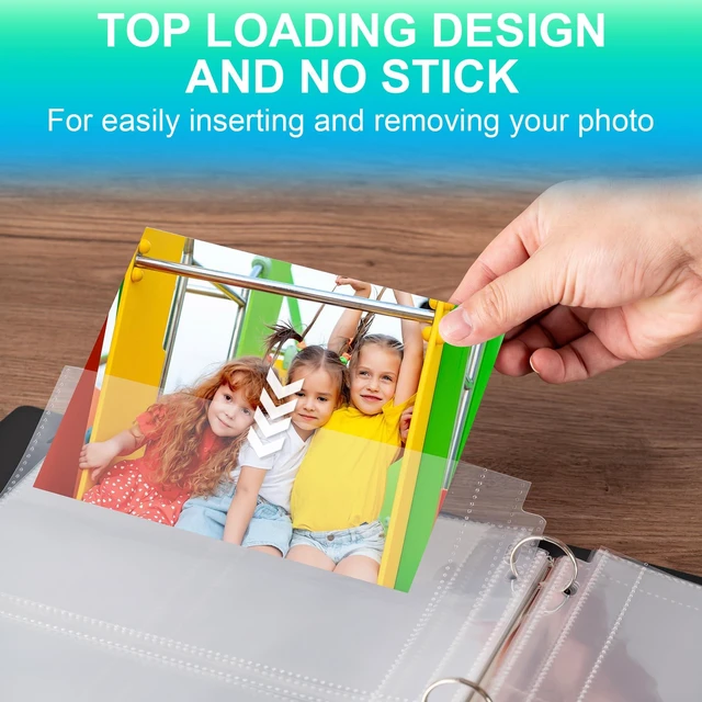 Alt view image 4 of 7 - 50 Pack 4 x 6 Photo Sleeves for 3 Ring Binder(300 Pictures)