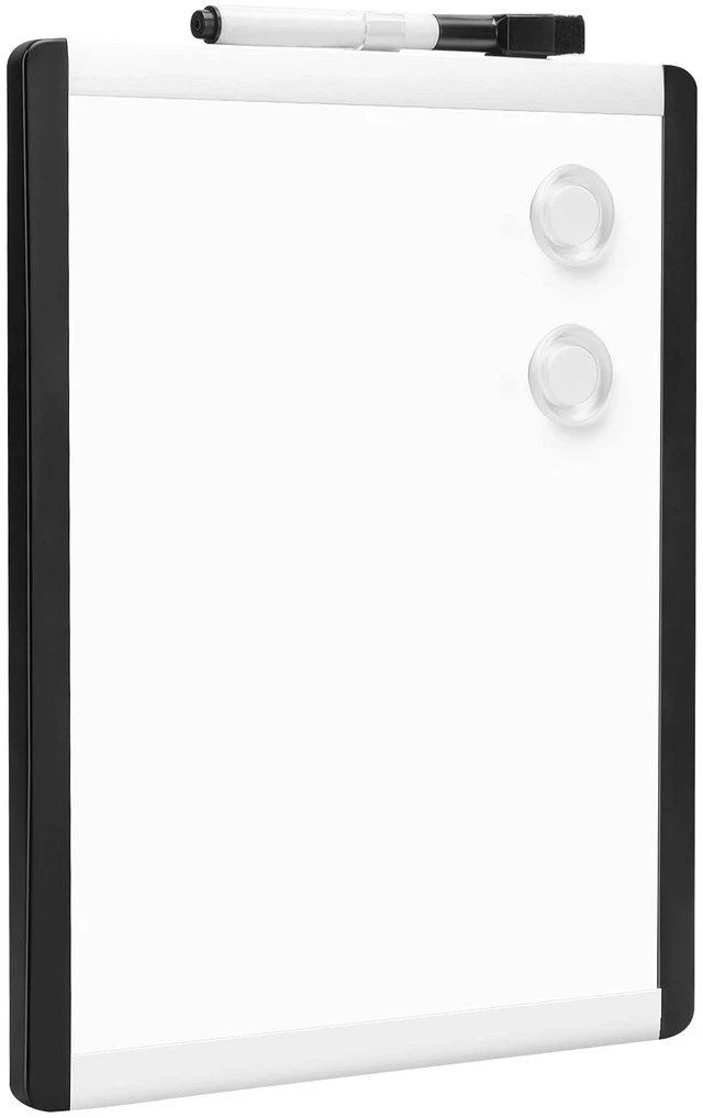 Main image of Amazon Basics Small Dry Erase Whiteboard, Magnetic, with Marker and Magnets, Lightweight, 8.5" x 11", Plastic/Aluminum Frame