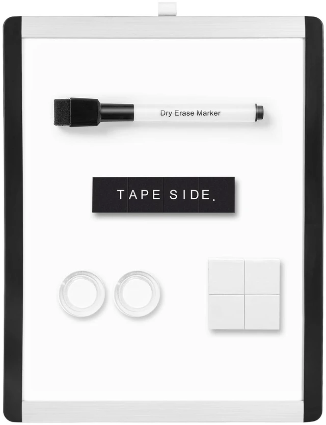 Alt view image 2 of 7 - Amazon Basics Small Dry Erase Whiteboard, Magnetic, with Marker and Magnets, Lightweight, 8.5" x 11", Plastic/Aluminum Frame