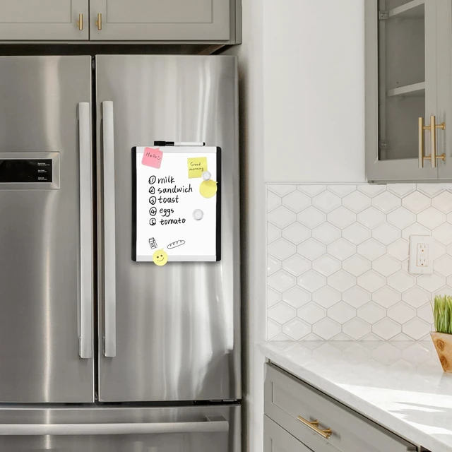 Alt view image 7 of 7 - Amazon Basics Small Dry Erase Whiteboard, Magnetic, with Marker and Magnets, Lightweight, 8.5" x 11", Plastic/Aluminum Frame