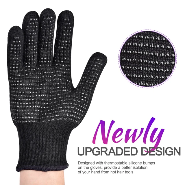 Alt view image 4 of 7 - Sopito Heat Resistant Gloves for Hair Styling, Silicone Bump, 2Pcs Black