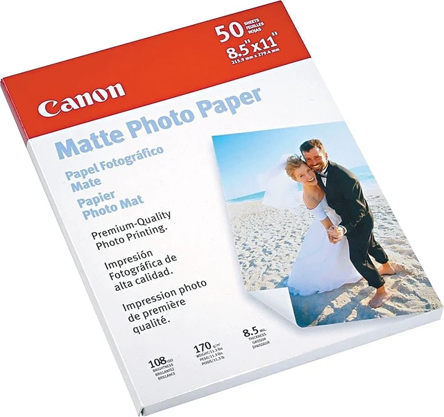Alt view image 2 of 2 - Canon 7981A004 Photo Paper Plus, Matte, 8-1/2 x 11 (Pack of 50 Sheets)