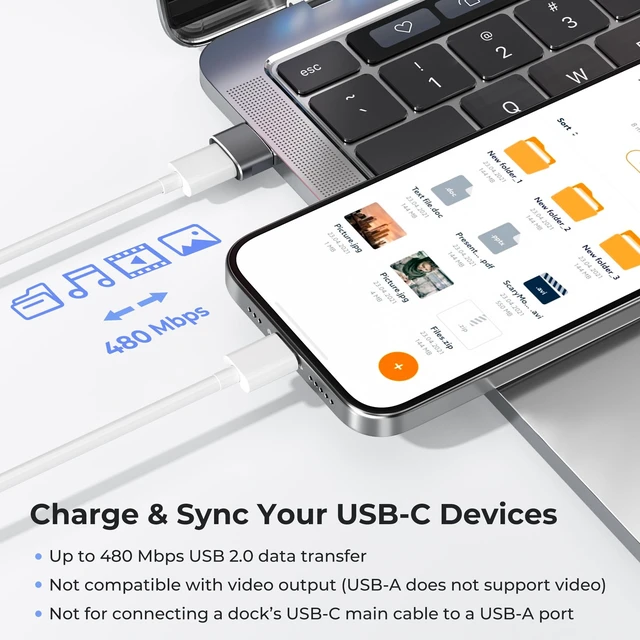 Alt view image 4 of 7 - Basesailor USB to USB C Adapter,Type C Female to USBA Male Converter 2P