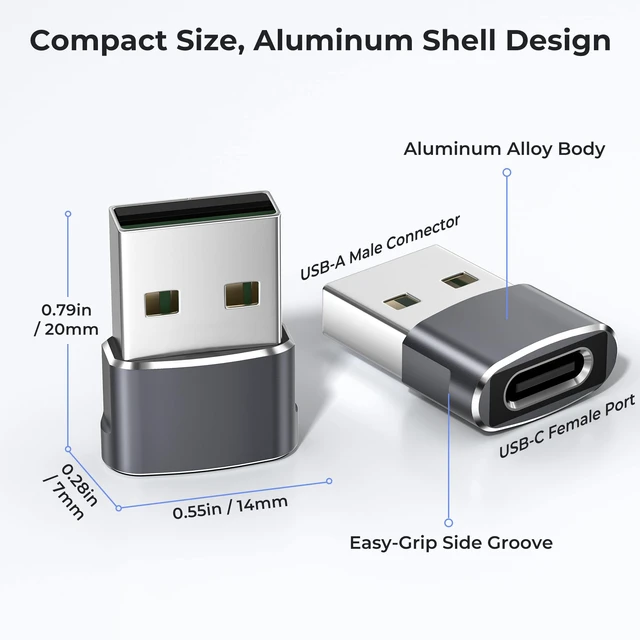 Alt view image 5 of 7 - Basesailor USB to USB C Adapter,Type C Female to USBA Male Converter 2P