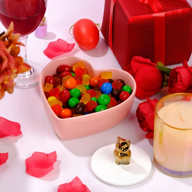 Alt view image 4 of 7 - WHJY Cute Heart Shaped Bowls, Red Candy Dish, Cute Candy Bowl for Valentines Day, Date Night