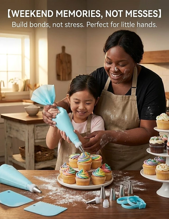 Alt view image 7 of 7 - Reusable Piping Bags and Tips Set, 21-Piece Cake and Cupcake Decorating Kit