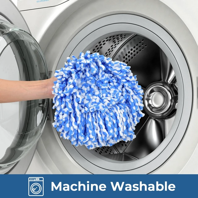 Alt view image 6 of 6 - Matthew Cleaning 3Pack Blue Microfiber Spin Mop Replacement Head Compatible with EasyWring Spin Mop Replace Head-EasyWring High Absorbency,Machine Washable,Microfiber Spin Mop Refills