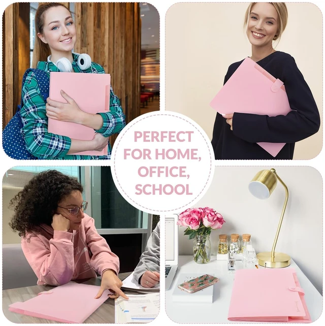 Alt view image 4 of 7 - SKYDUE Expanding File Folder, Accordion File Organizer with 8 Pockets, Expandable Document Paper Receipt Holder for School Office Hospital, Letter/A4 Size Pink