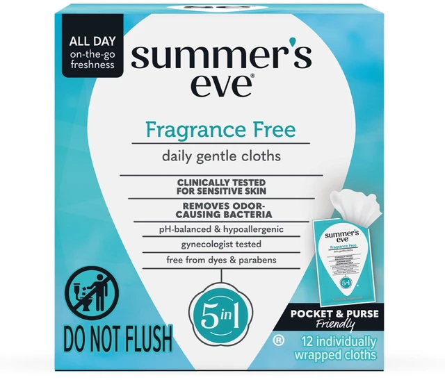 Main image of Summer's Eve Gentle Feminine Wipes, Fragrance Free, 12 Count