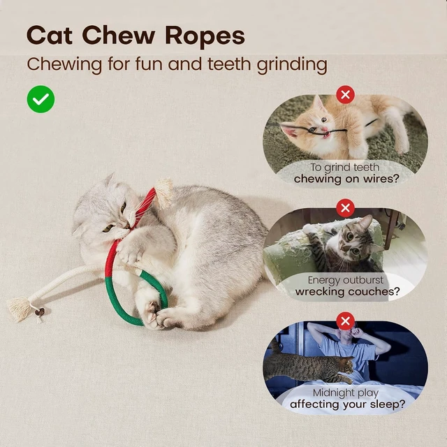 Alt view image 6 of 6 - Potaroma Cat Toys Chew Ropes 3Pcs with Refillable Natural Catnip