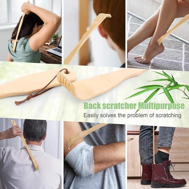 Alt view image 6 of 7 - HOFASON 3 Pack Wooden Bamboo Back Scratcher for Adults Men Women, Gifts for Seniors, Small Funny Gifts for Elderly Men Women, 16.5 Inch Long Handle Back Scratchers Easter Basket Stuffers
