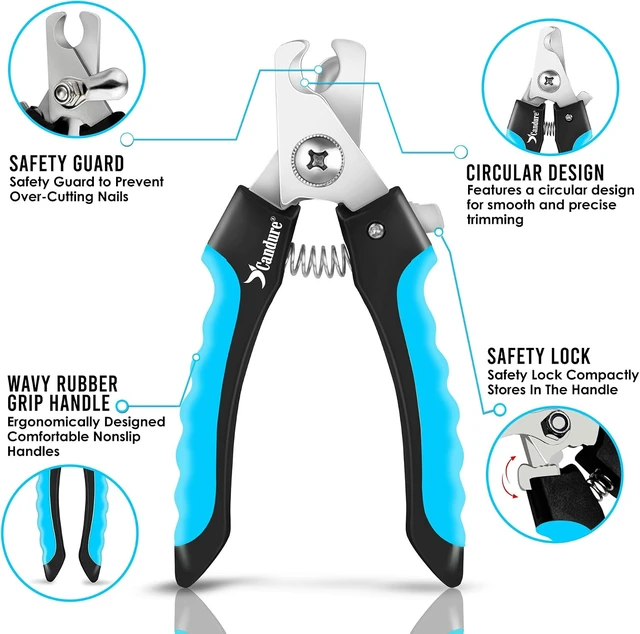 Alt view image 2 of 7 - Candure Dog Nail Clippers and Trimmer with Safety Guard to Avoid Over-Cutting Toe Nails, Professional Grooming Pet Nail Clipper with Nail File for Small, Medium & Large Breeds
