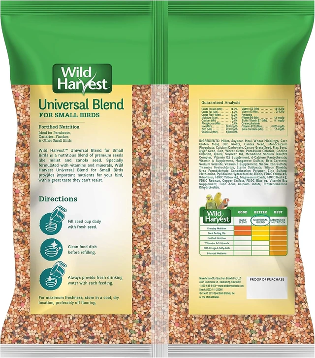 Alt view image 2 of 6 - Wild Harvest Universal Blend for Small Birds 3 Pounds, Foritified Nutrition (Pack of 2)