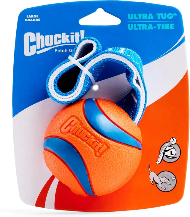 Alt view image 2 of 6 - Chuckit! Ultra Tug Dog Toy, Durable Nylon Cord Handle, Large 3-in