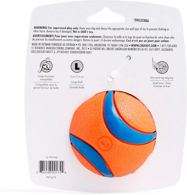 Alt view image 3 of 6 - Chuckit! Ultra Tug Dog Toy, Durable Nylon Cord Handle, Large 3-in