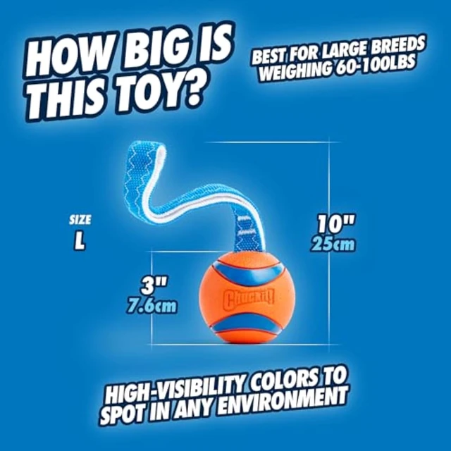 Alt view image 5 of 6 - Chuckit! Ultra Tug Dog Toy, Durable Nylon Cord Handle, Large 3-in