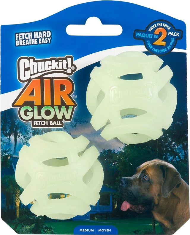 Main image of Chuckit! Air Glow Fetch Ball Dog Toy, Medium 2.5in, 2 Pack