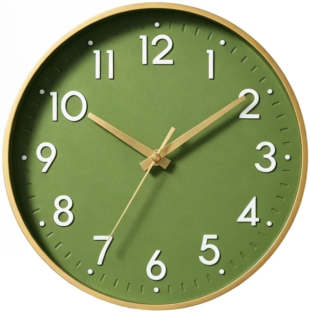 Main image of Small 8 Inch Modern Wall Clock Battery Operated Silent Non Ticking Analog