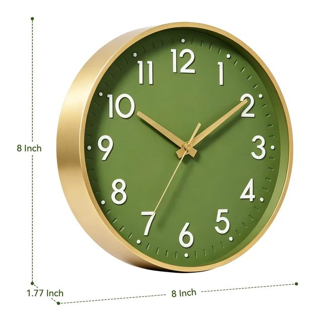 Alt view image 3 of 7 - Small 8 Inch Modern Wall Clock Battery Operated Silent Non Ticking Analog