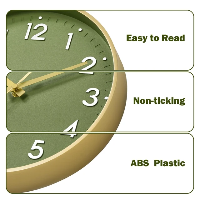 Alt view image 7 of 7 - Small 8 Inch Modern Wall Clock Battery Operated Silent Non Ticking Analog