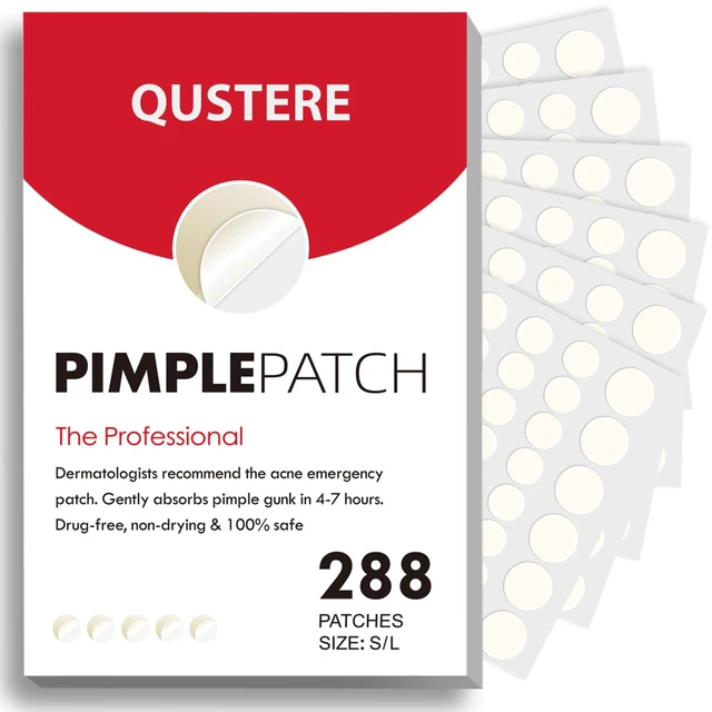 Main image of QUSTERE Pimple Patches for Face, Hydrocolloid Acne Patches, Cute Round Shape Zit Covers, Spot Stickers with Tea Tree, Salicylic Acid & Cica Oil| 2 Sizes (9mm, 12mm) |288 Count