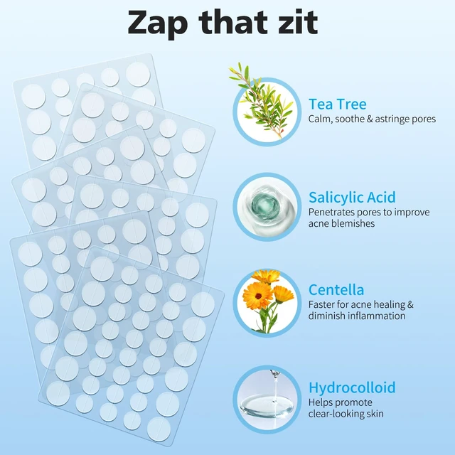 Alt view image 3 of 7 - QUSTERE Pimple Patches for Face, Hydrocolloid Acne Patches, Cute Round Shape Zit Covers, Spot Stickers with Tea Tree, Salicylic Acid & Cica Oil| 2 Sizes (9mm, 12mm) |288 Count