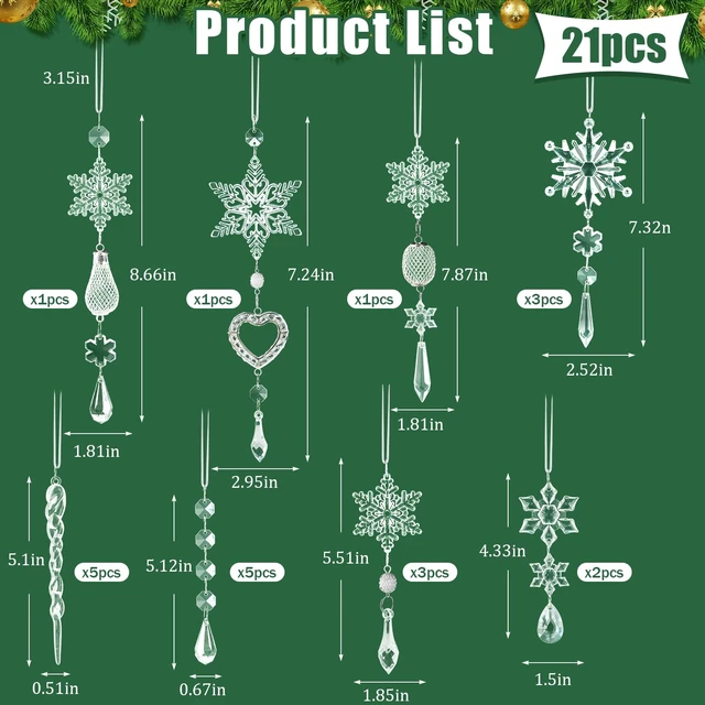 Alt view image 5 of 7 - 21Pcs Christmas Tree Ornaments Hanging Decorations for Xmas New Year Party