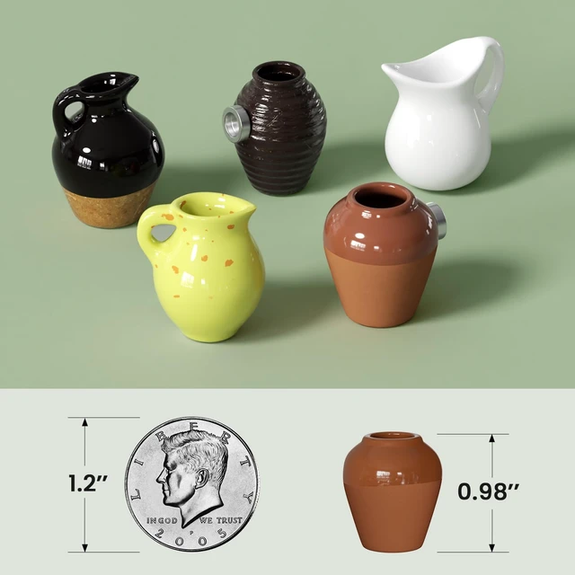 Alt view image 5 of 7 - Cute Ceramic Vase Fridge Magnets, Funny Mini Plant Magnets, Tiny 3D Plant Vase for Refrigerator Decoration Kitchen Locker Kitchen Office (5 Pack)